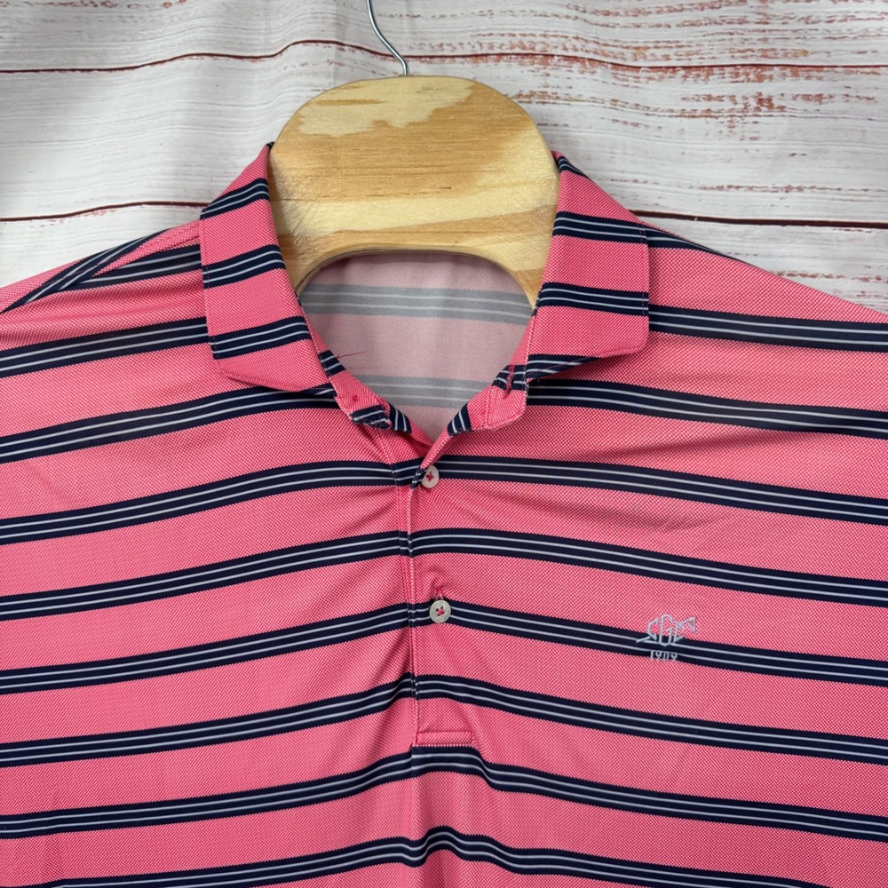 Turtleson Golf Polo Shirt Mens Large Stripe Short Sleeve Performance Athletic‎